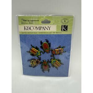 K&Company Donna Ingemanson Rough & Tumble Tin Beetle Clips NWT